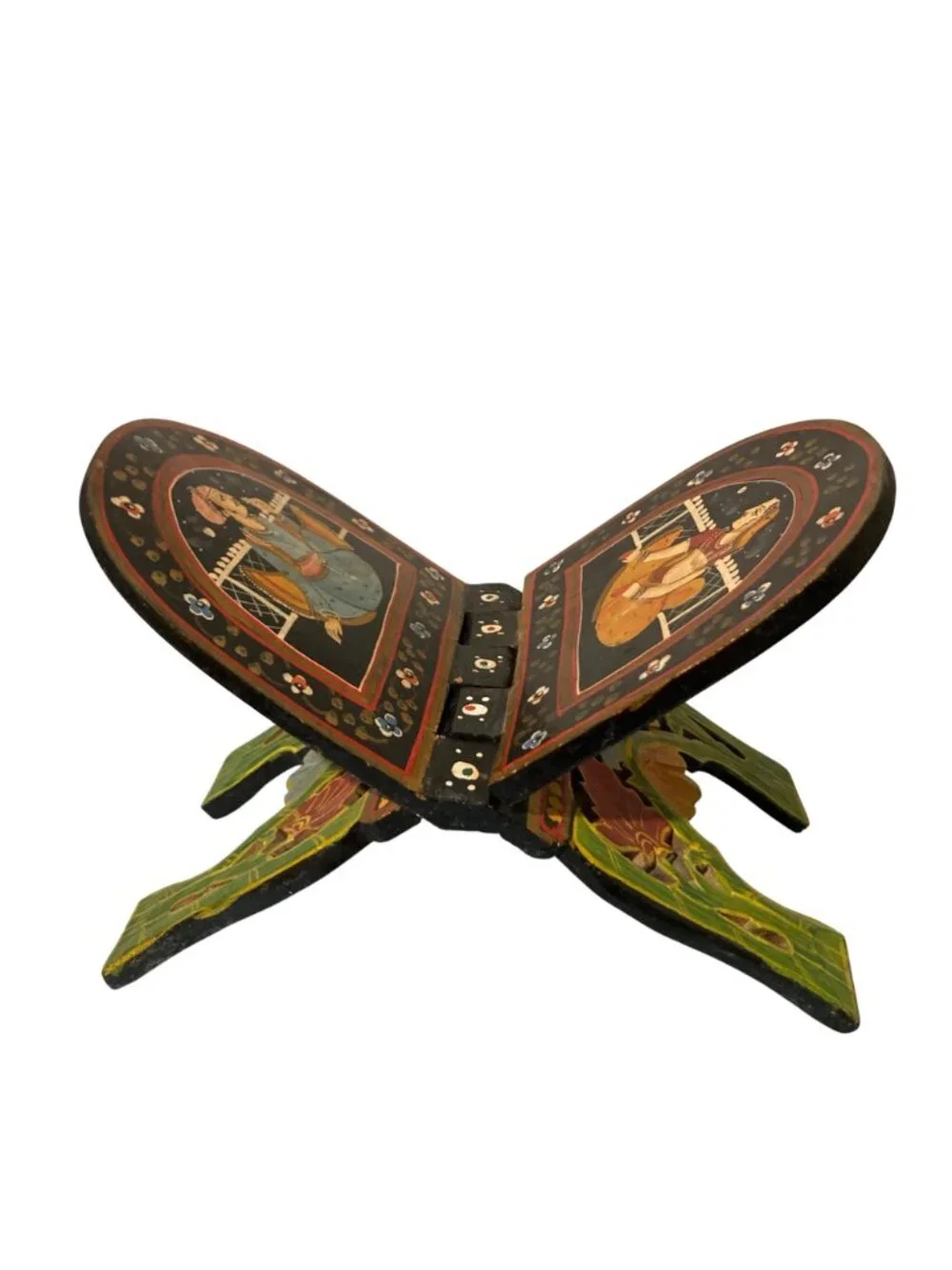Hand Painted Vintage Mughal Book Or Bible Stand